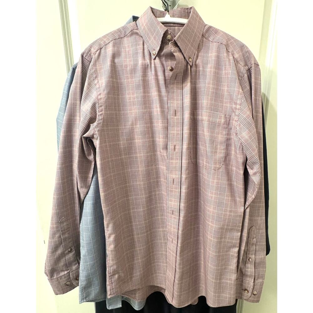 Jos. A. Bank Travelers Tailored Fit Red Check Button Down Shirt Size S